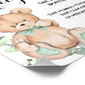 Poster Combien de Baby shower de verdure d'ours de sécuri (Coin)