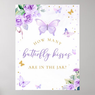 Poster Combien de Baby showers Baisers à papillon Jeu