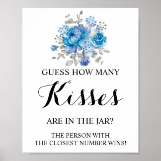 Poster Combien de baisers Blueflower Fête des mariées Jeu
