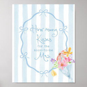 Poster Combien de baisers douche de mariée Whimsical