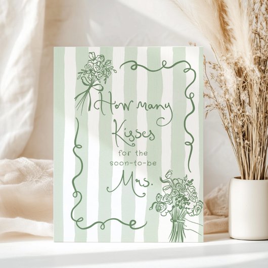Poster Combien de baisers douche de mariée Whimsical