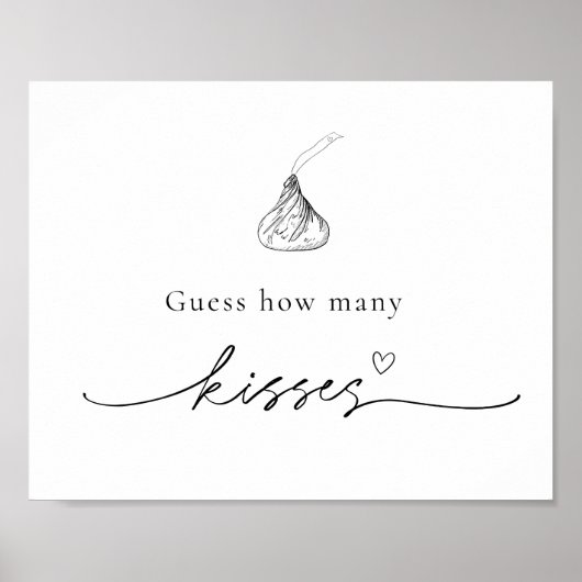 Poster Combien de baisers Douche Devant Jeu Signe (Devant)