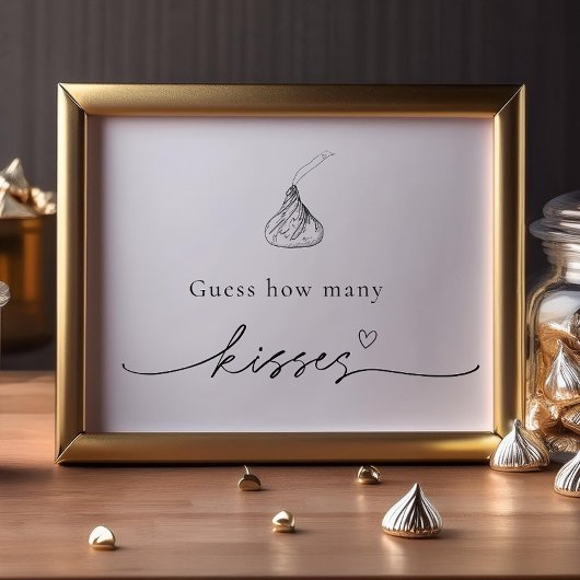 Poster Combien de baisers Douche Devant Jeu Signe