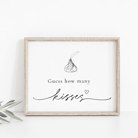 Poster Combien de baisers Douche Devant Jeu Signe