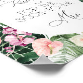 Poster Combien de baisers Jeu de Baby Shower Floral Tropi (Coin)