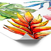 Poster Combien de baisers Jeu de Baby Shower Tropical (Coin)