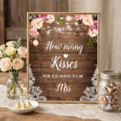 Poster Combien de baisers Panneau de jeu de Baby Shower r