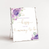 Poster Combien de baisers pour la future maman à fleurs v