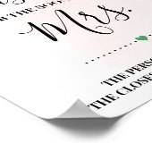 Poster Combien de baisers pour la future Mme Rose Fête de (Coin)