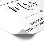 Poster Combien de baisers pour le futur panneau Mme Douch (Coin)