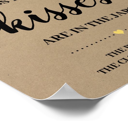 Poster Combien de baisers signe de jeu Fête des mariées T (Coin)