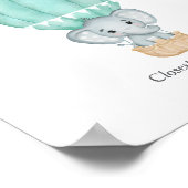 Poster Combien de bonbons Green Elephant Baby shower Jeu (Coin)