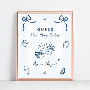 Poster Combien de bonbons Italie Baby shower Jeu Signe