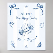 Poster Combien de bonbons Italie Baby shower Jeu Signe (Devant)