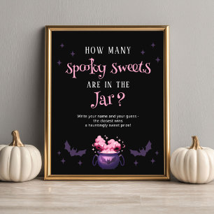Poster Combien de bonbons Jeu de Baby Shower Halloween