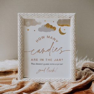 Poster Combien de bonbons Twinkle petit Baby shower étoil