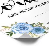 Poster Combien de bouchons de Shower de mariage Fleurs bl (Coin)