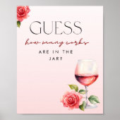 Poster Combien de bouchons Vin Thème Douche Jeu Signe (Devant)