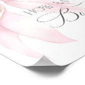 Poster Combien de Bows Blush baby shower rose (Coin)