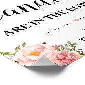 Poster Combien de Candies douche jeu signe fleurs roses (Coin)