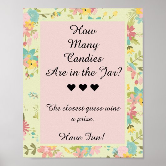 Poster Combien De Candies Sont Dans Le Jeu Jar (Devant)