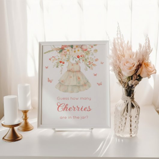 Poster Combien de cerises dans le pot Clothesline Baby