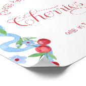 Poster Combien de cerises dans le pot ruban bleu Baby sho (Coin)