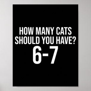 Poster Combien de chats devriez-vous avoir 6-7 Drôle 67 M