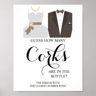 Poster Combien de Corks Fête des mariées Jeu