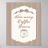 Poster Combien de grains de café dans le pot Brown Stripe (Devant)