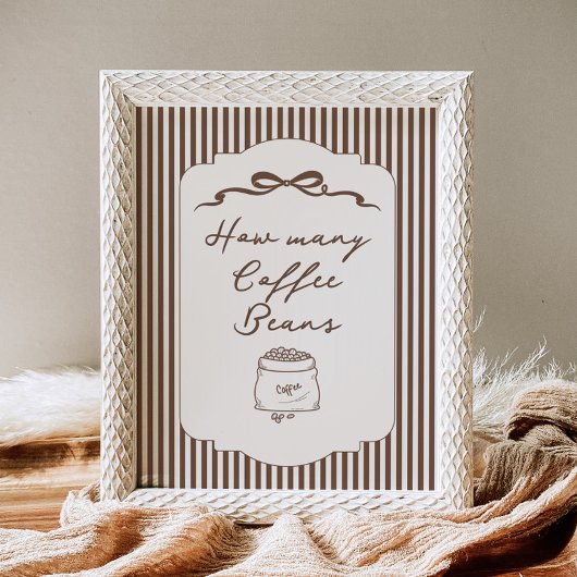 Poster Combien de grains de café dans le pot Brown Stripe