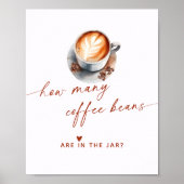 Poster Combien de grains de café Jeu de Baby Shower de Ma (Devant)