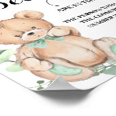 Poster Combien de Gummy Bears Greenery Baby shower Jeu (Coin)