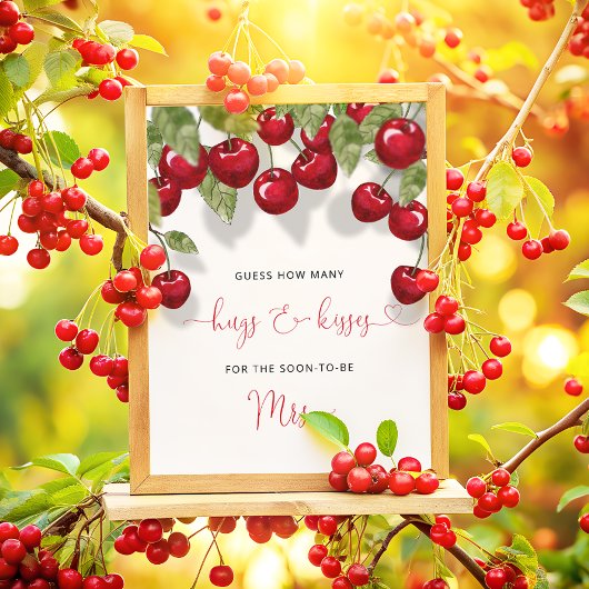 Poster Combien de Hugs & Bisses Cherry Fête des mariées J