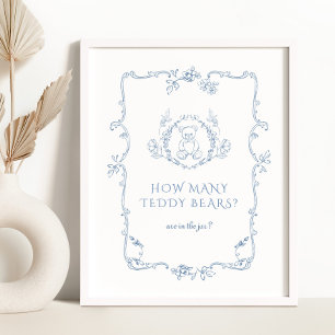 Poster Combien de nounours Toile vintage