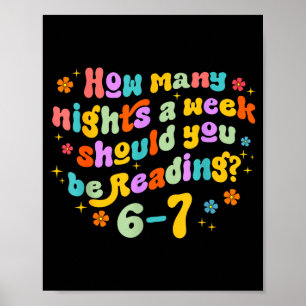 Poster Combien de nuits de lecture 67 Meme drôle Six Sept