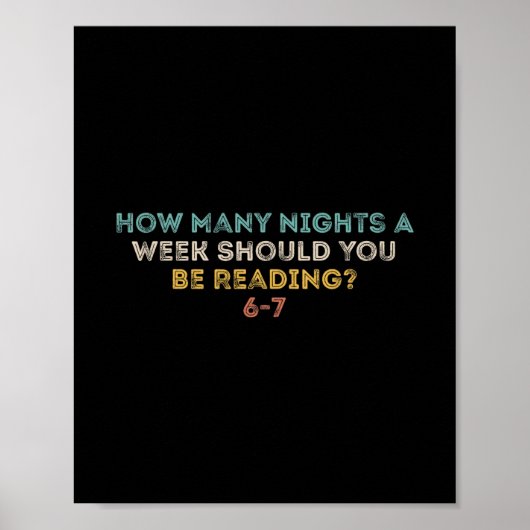 Poster Combien de nuits par semaine devriez-vous lire 6-7 (Devant)