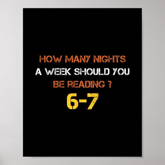 Poster Combien de nuits par semaine devriez-vous lire 6 7 (Devant)