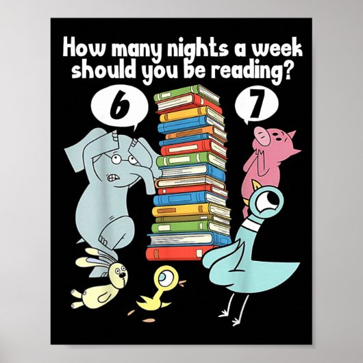Poster Combien de nuits par semaine devriez-vous lire 6–7 (Devant)