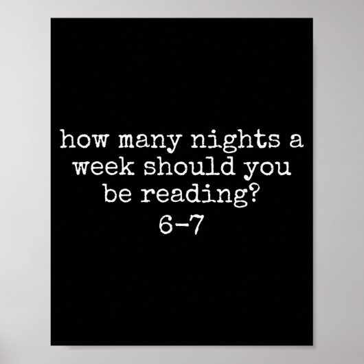 Poster Combien de nuits par semaine devriez-vous lire 6 7 (Devant)