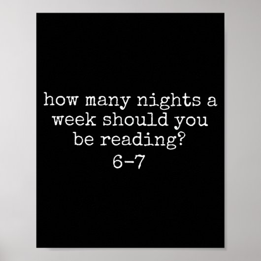 Poster Combien de nuits par semaine devriez-vous lire 6 7 (Devant)