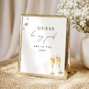 Poster Combien de perles pancarte de jeu de Baby Shower d