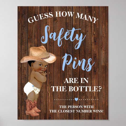 Poster Combien De Pins De Sécurité Jouent Un CowboyDouche (Devant)