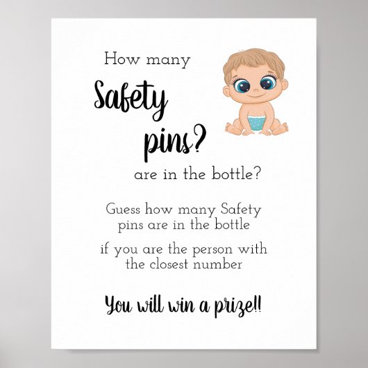 Poster Combien de poubelles de sécurité bébé garçon (Devant)