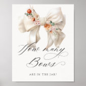 Poster Combien de rubans Arc floral Baby Shower (Devant)