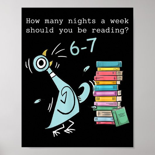 Poster Combien de soirs par semaine devriez-vous lire 6–7 (Devant)