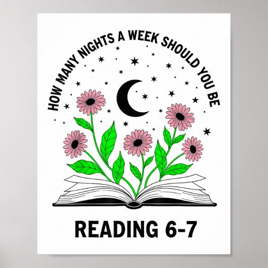 Poster Combien de soirs par semaine devriez-vous lire 6-7 (Devant)