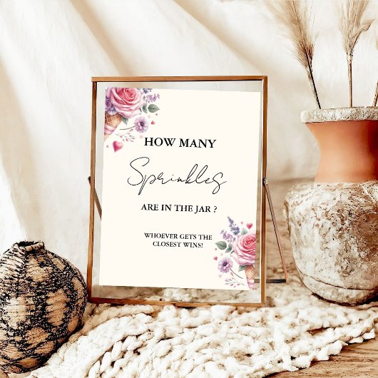 Poster Combien de SPrinkles dans le jeu de Baby shower Ja