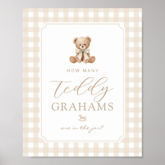 Poster Combien de teddy grahams Gingham unisexe (Devant)