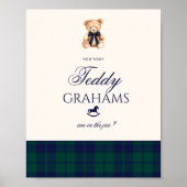 Poster Combien de teddy grahams Teddy Bear Navy Bow (Devant)